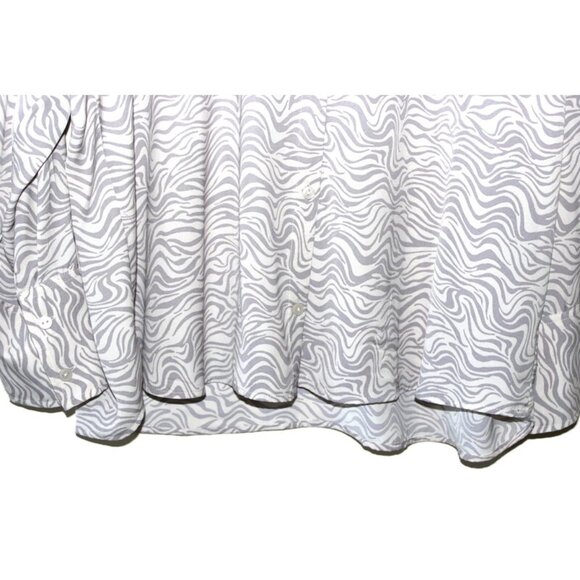 ABERCROMBIE & FITCH Boyfriend Faux Silk Button-Up Shirt in Cream Pattern (XL) - Picture 10 of 11